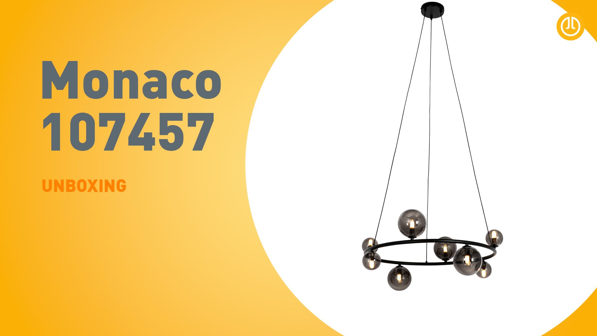 Hanglamp zwart met smoke glas rond 8-lichts - Monaco