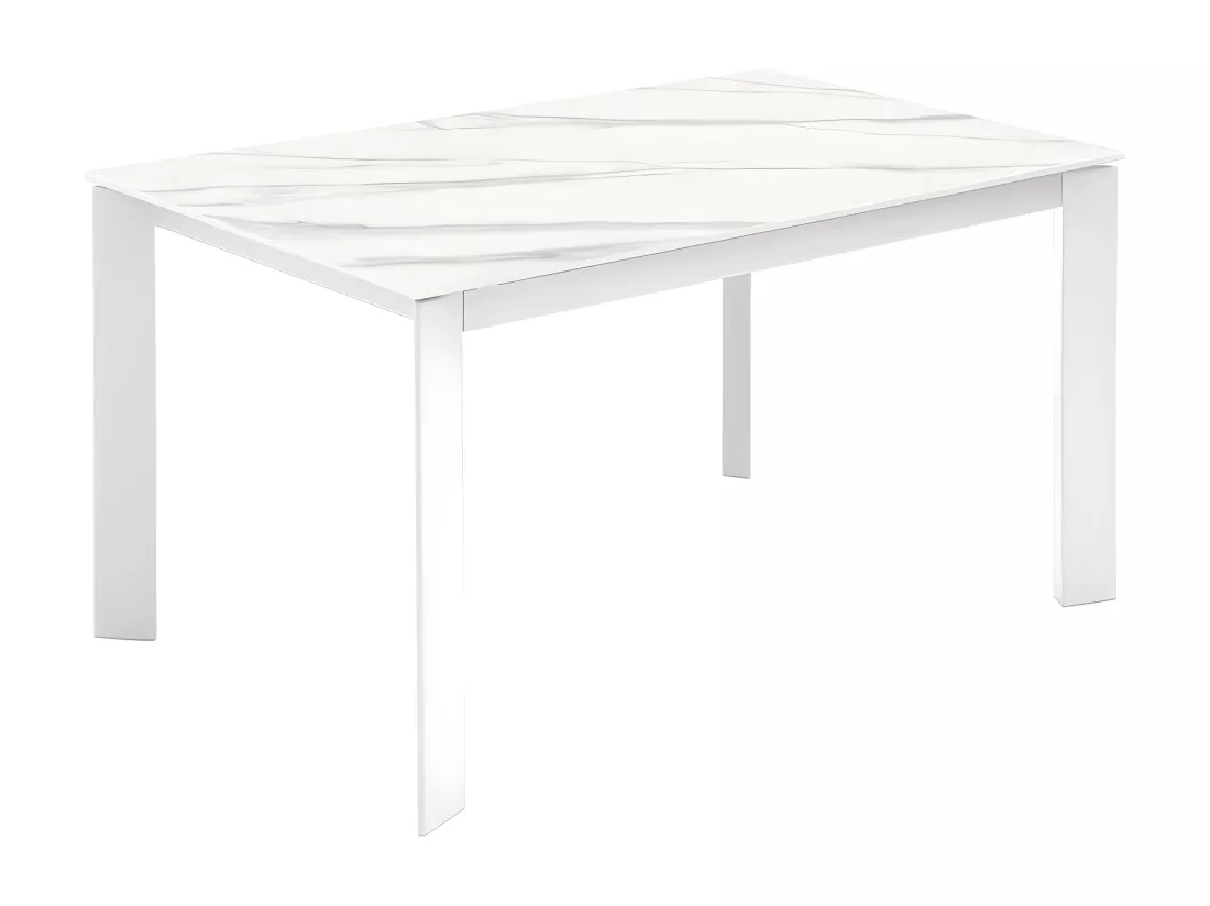 David Table extensible (140/200 x 90 cm) en céramique blanche
