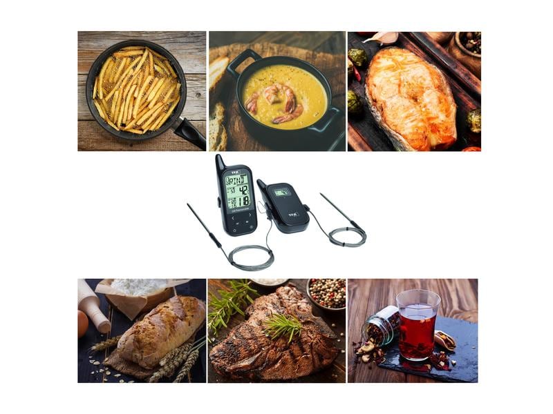 TFA Dostmann Funk-Fleischthermometer Küchen-Chef Twin Funk-Grill-Braten-/Ofenthermometer