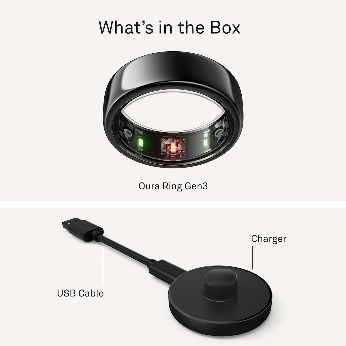 Oura-ring Gen3 Horizon smartring størrelse 12 (Black)