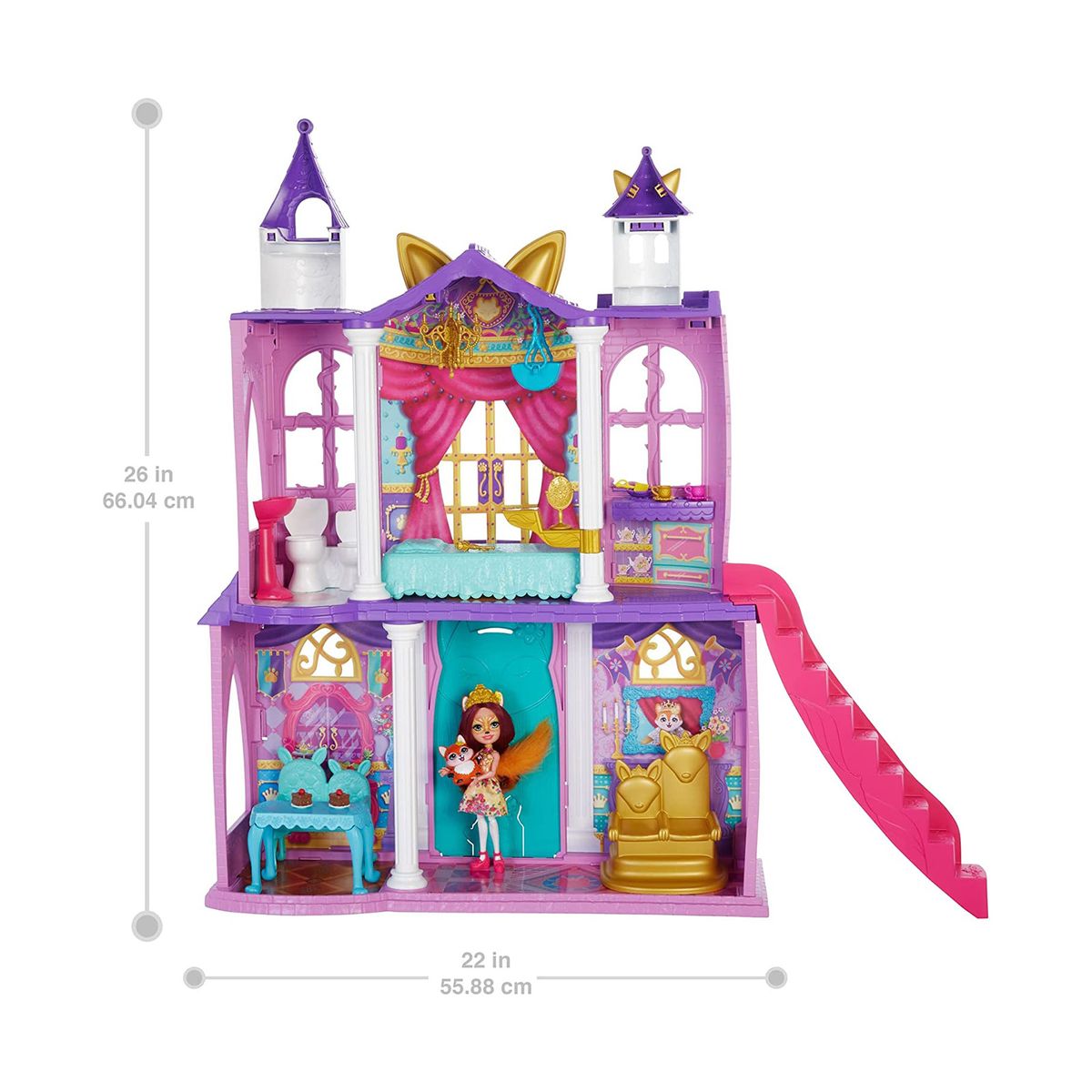 Mattel HCG59 - Royals Enchantimals - Ballzauber-Schloss mit Zubehör, ca. 66 cm