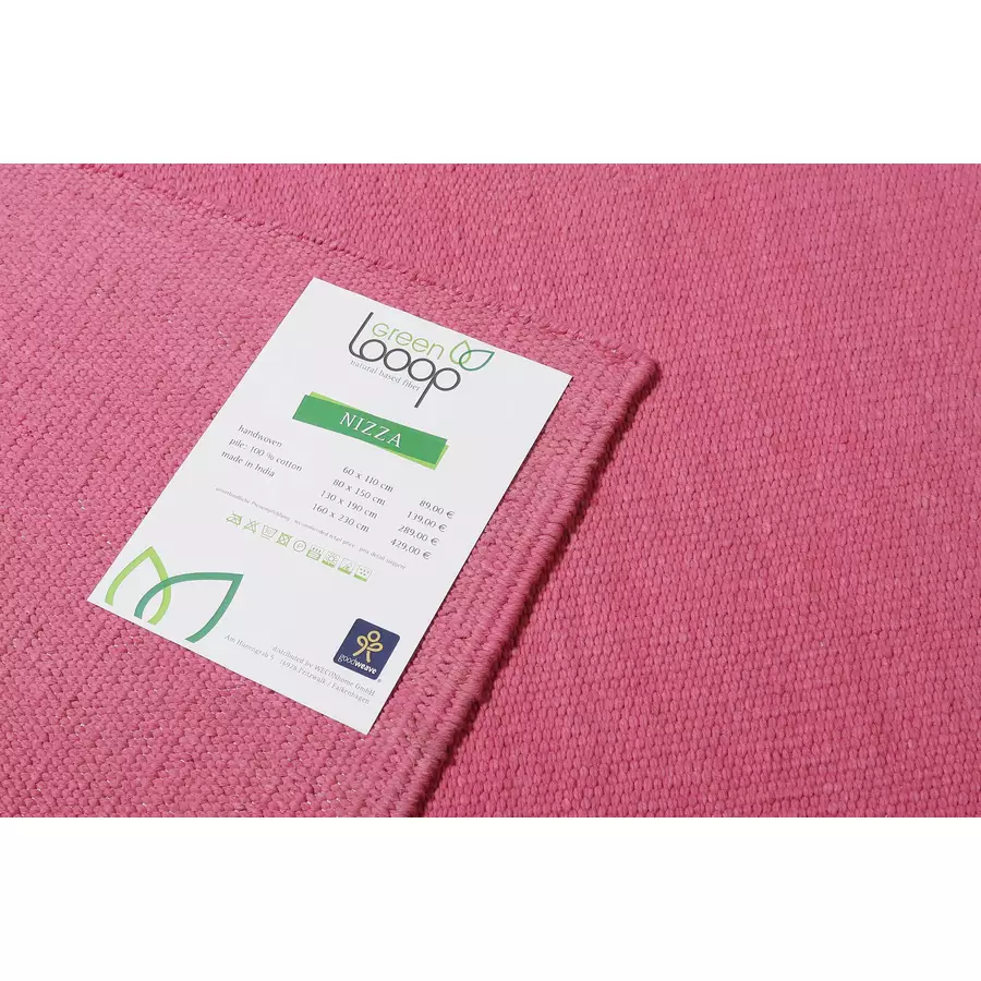 Green Looop Handweb-Teppich Nizza pink