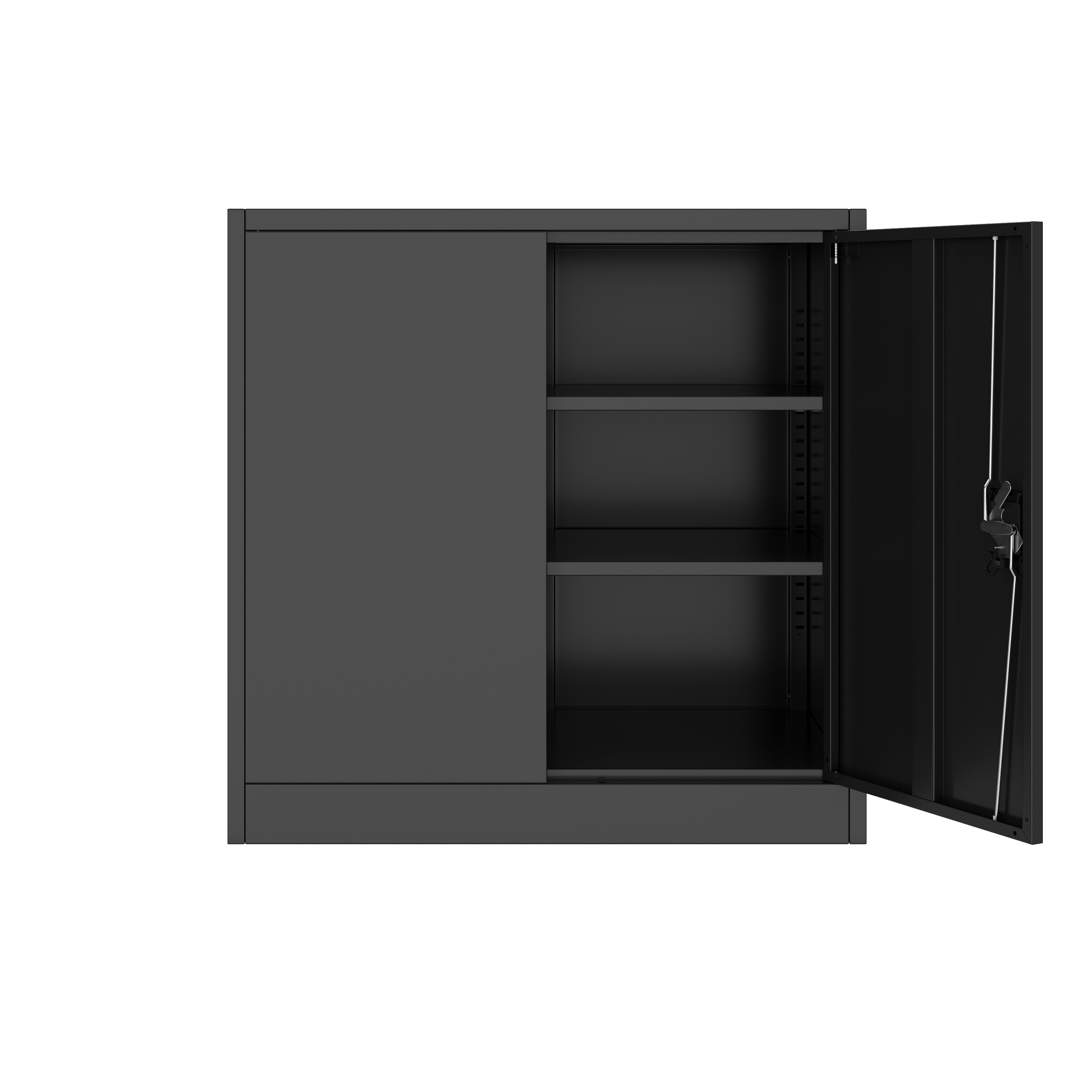 Aktenschrank mit 3 Böden 90 x 90 cm schwarz