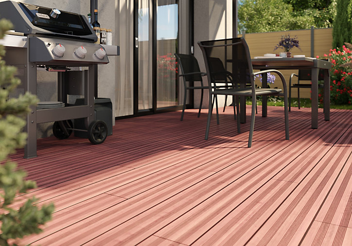 Lame de terrasse Taran en bois exotique mukunlungu L.250 x l.14,5 cm