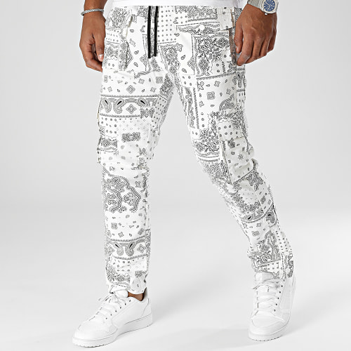 Pantalon Cargo Blanc Bandana