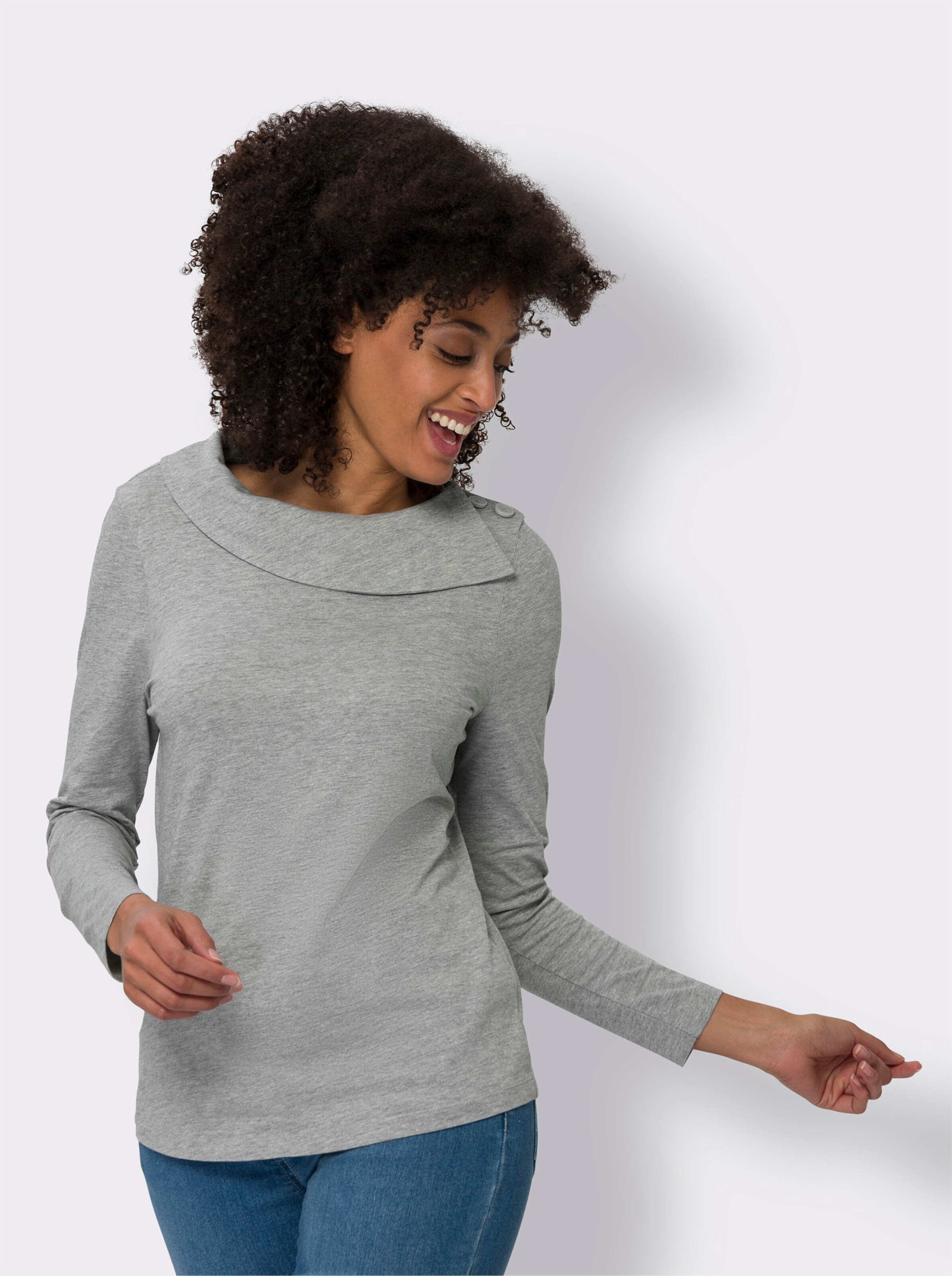 Langarmshirt in Baumwoll-Qualität