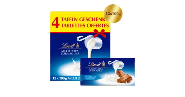 Lindt Tafelschokolade Extra Milch 12x100g