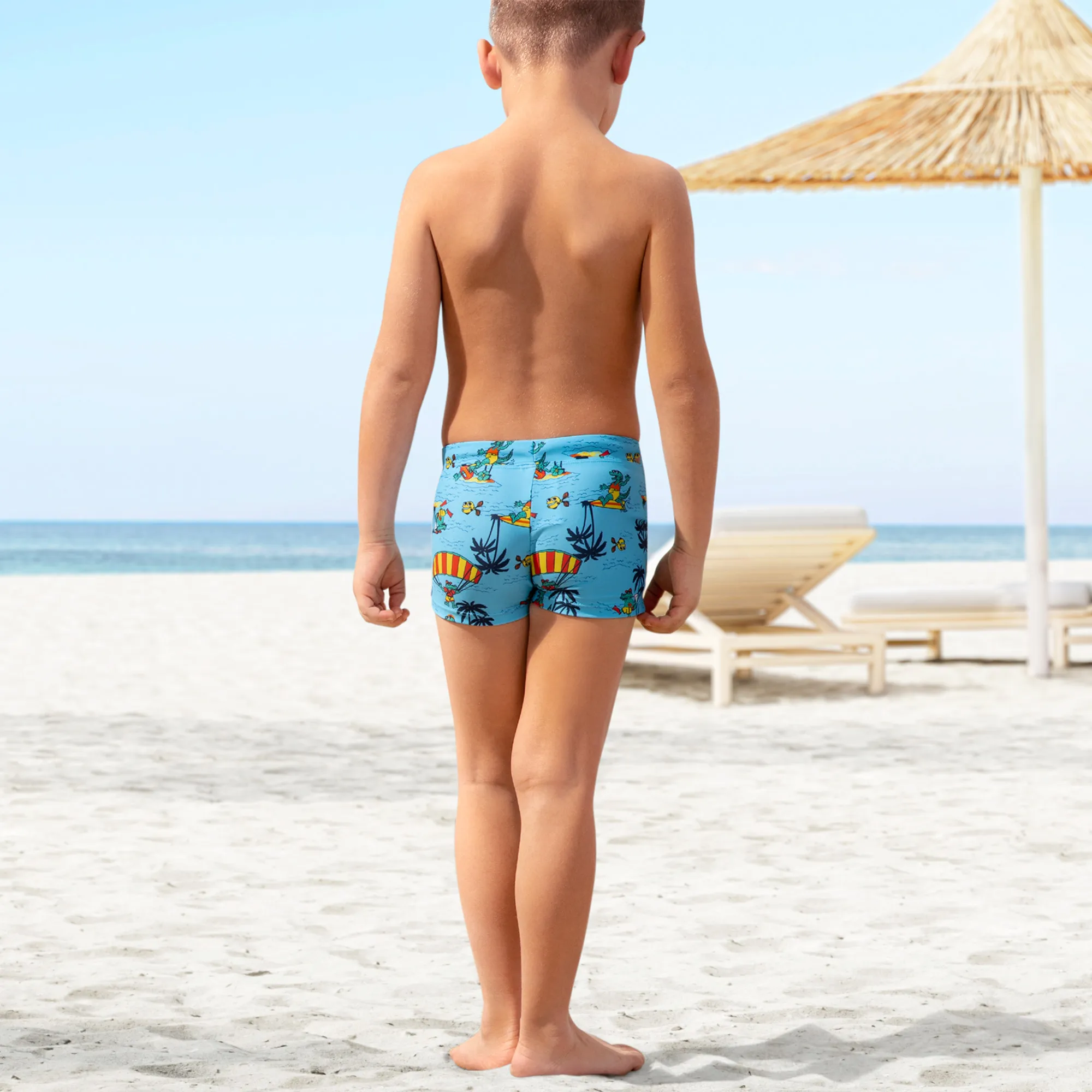 Jungen-Badehose mit Strand-Muster