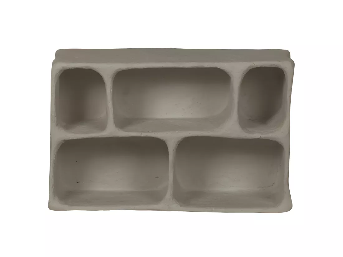 Clay - Étagère murale en papier mâché 5 niches - Gris