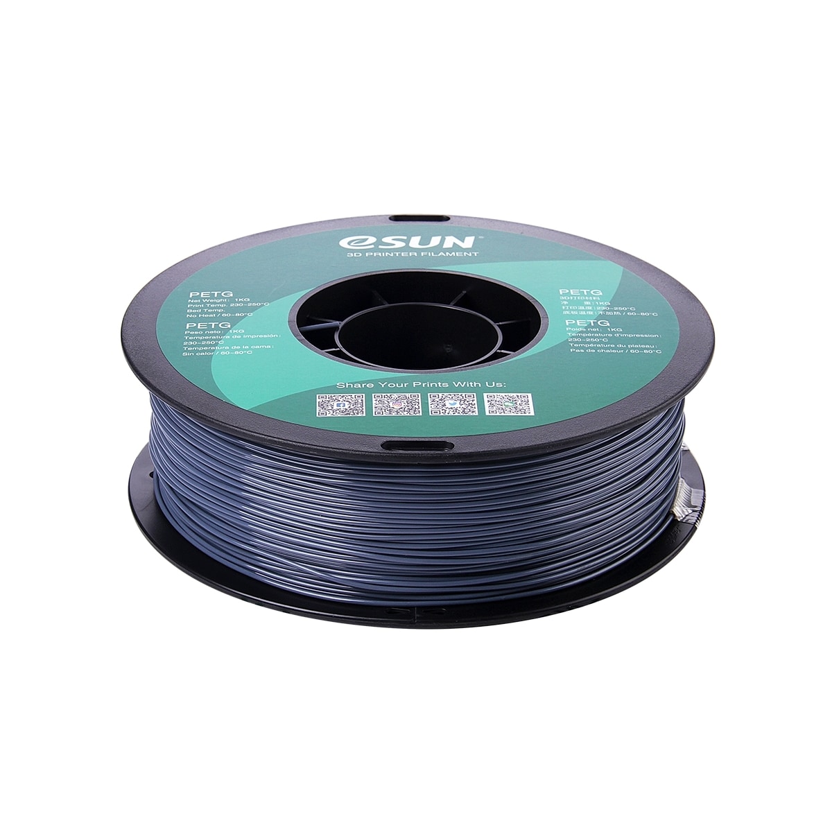 eSUN PETG 1.75mm 1kg - Solid Grey