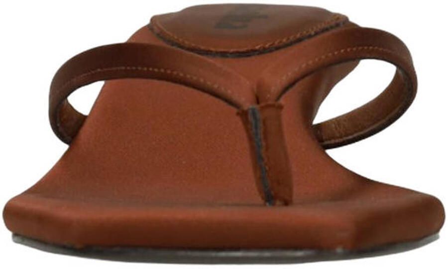 Sacha Dames Bruine satijnen slippers met hak