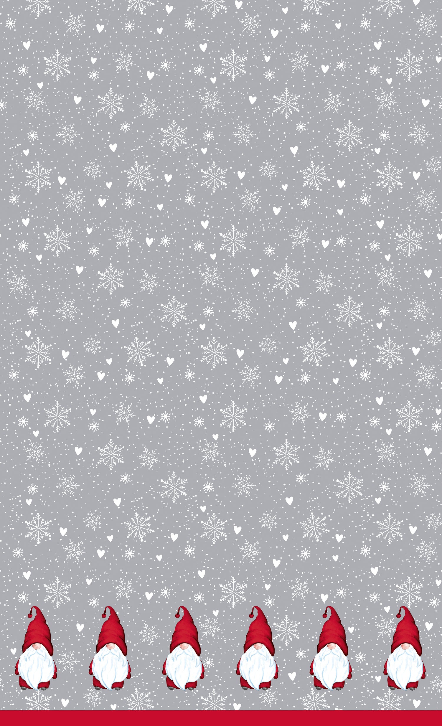 Duni tafelkleed Winter Flakes grijs 138 x 220 cm