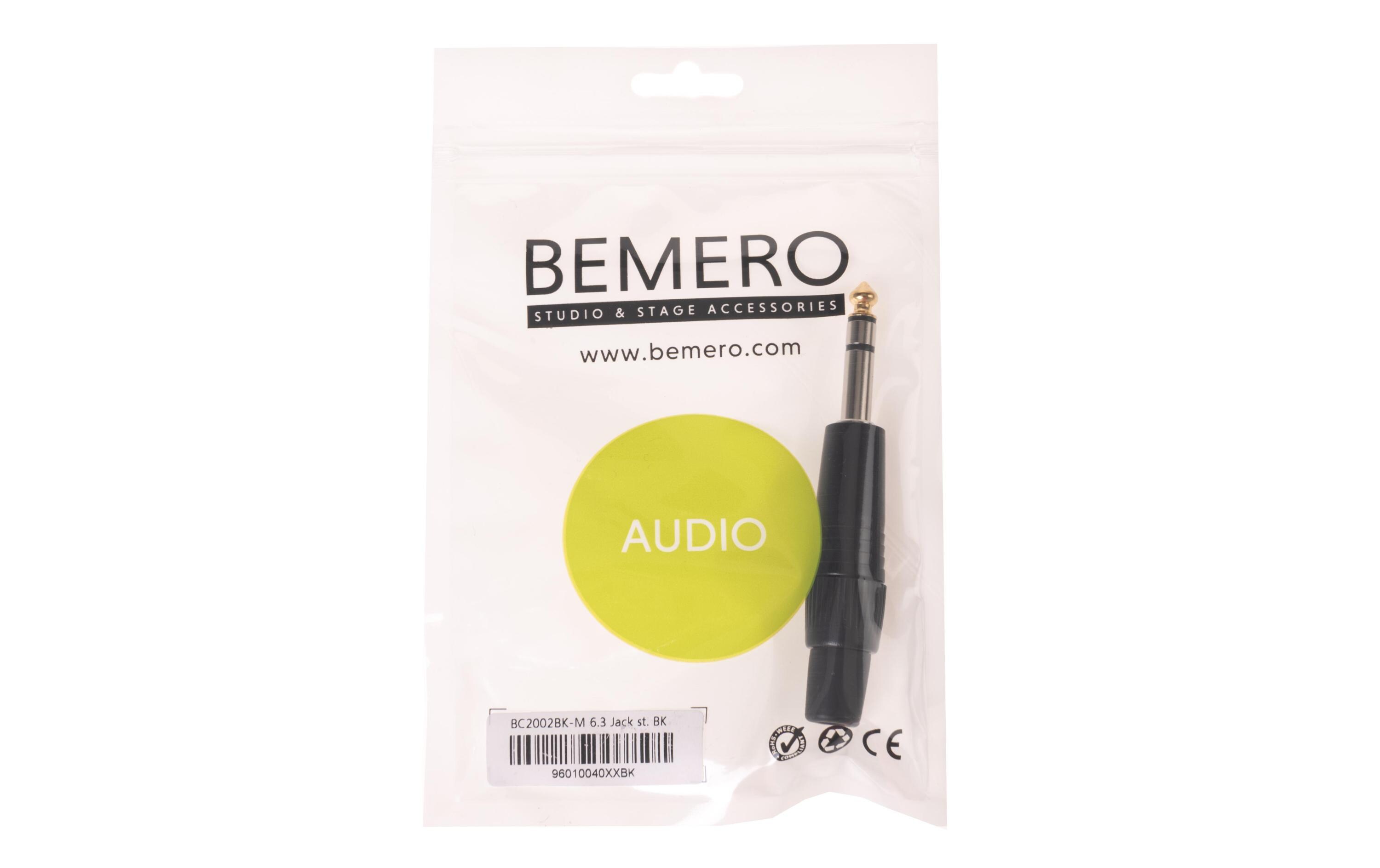 Stecker BC2002BK-M 6.3mm stereo Klinkenstecker schwarzHochwertiger und robuster Bemero XLR-Stecker