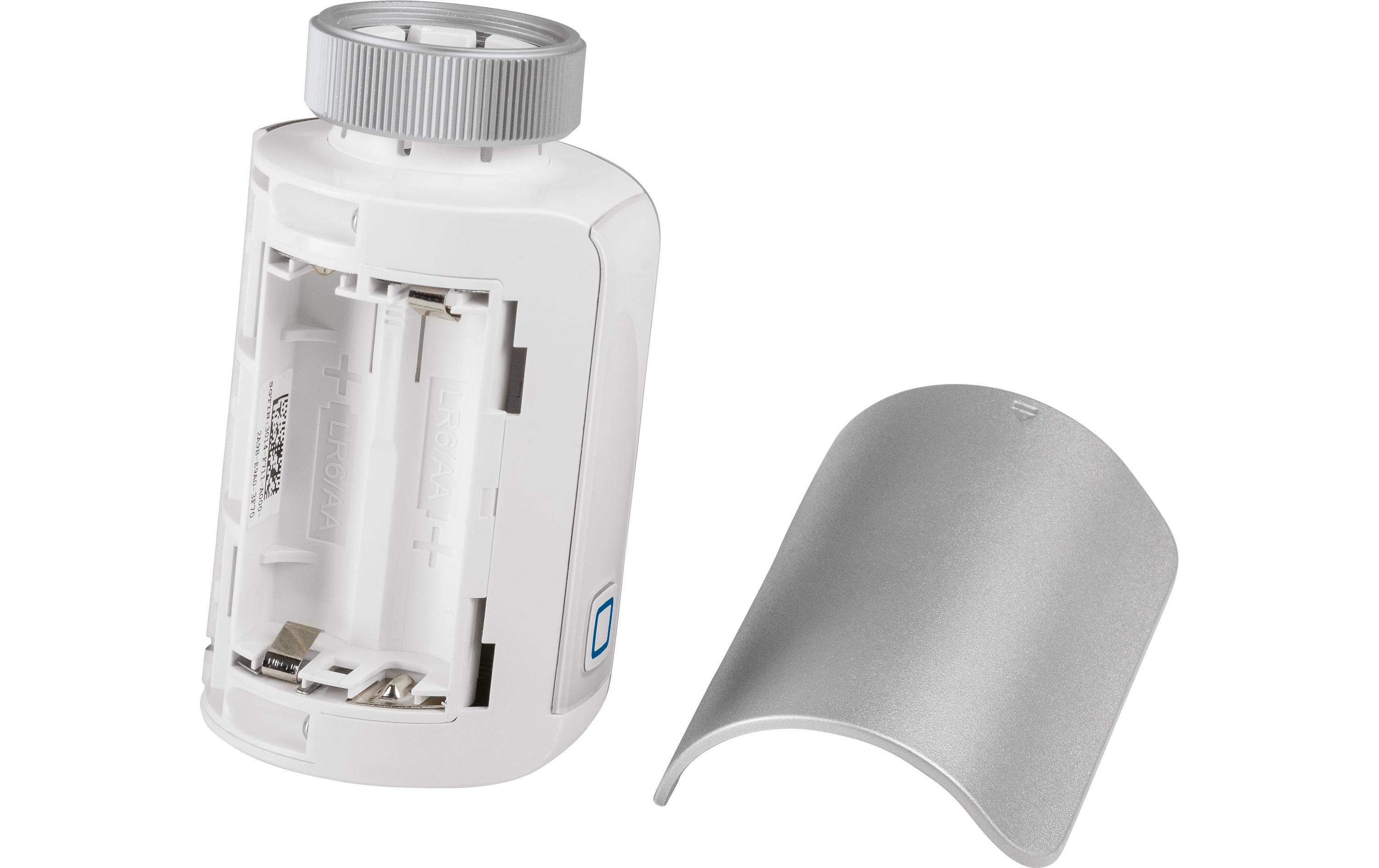 Smart Home Heizkörperthermostat Evo silberRadiatorthermostat, intelligente Heizungssteuerung mit beleuchtetem LED-Display – HmIP-eTRV-E-S