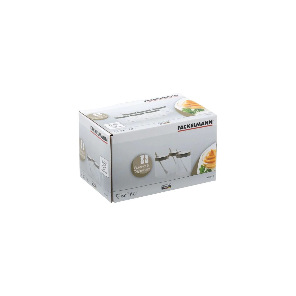 Lot de 6 pots à moutarde avec cuillère Fackelmann Fackelmann
