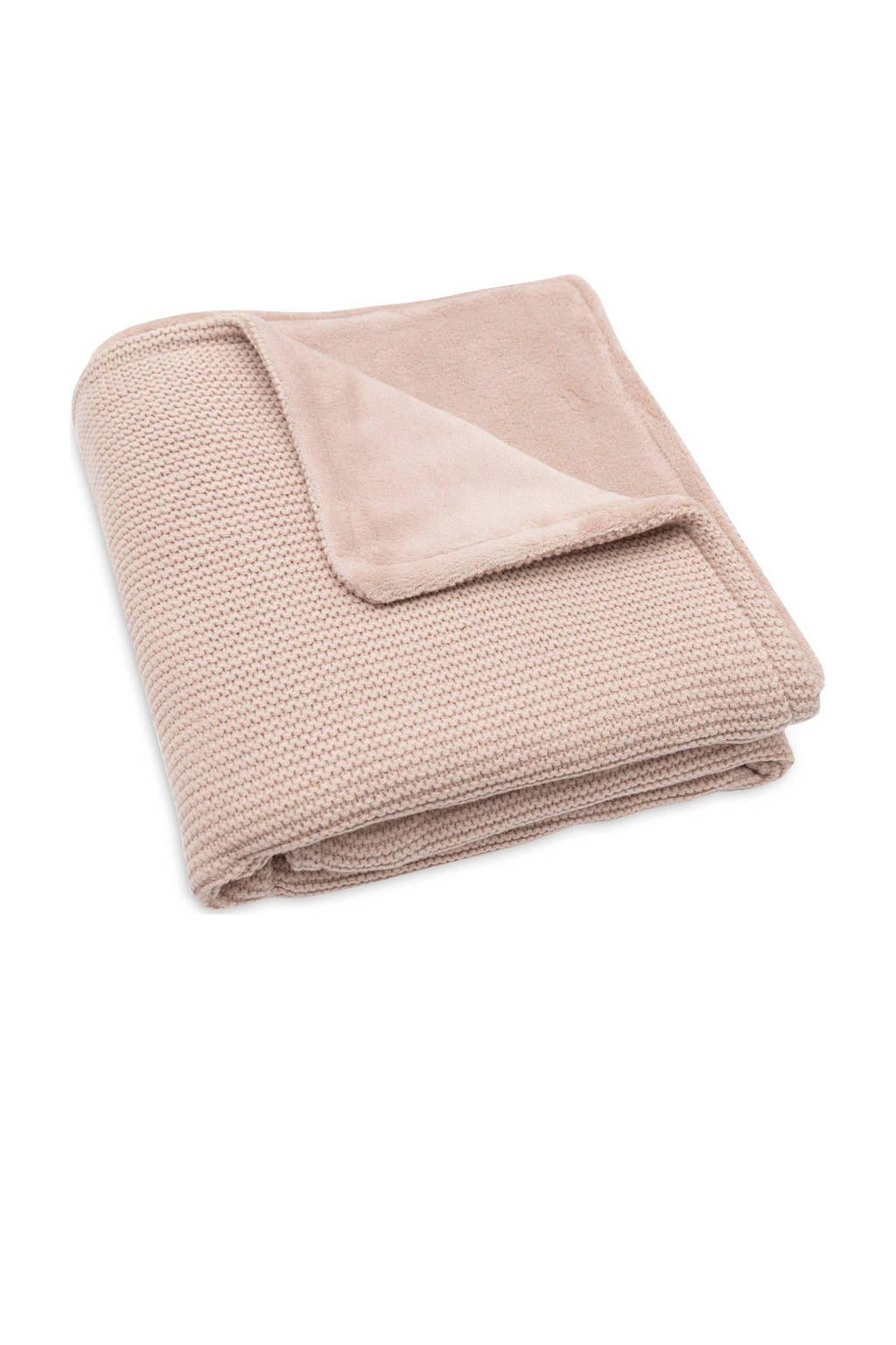 baby wiegdeken 75x100cm Basic Knit - Wild Rose/Fleece