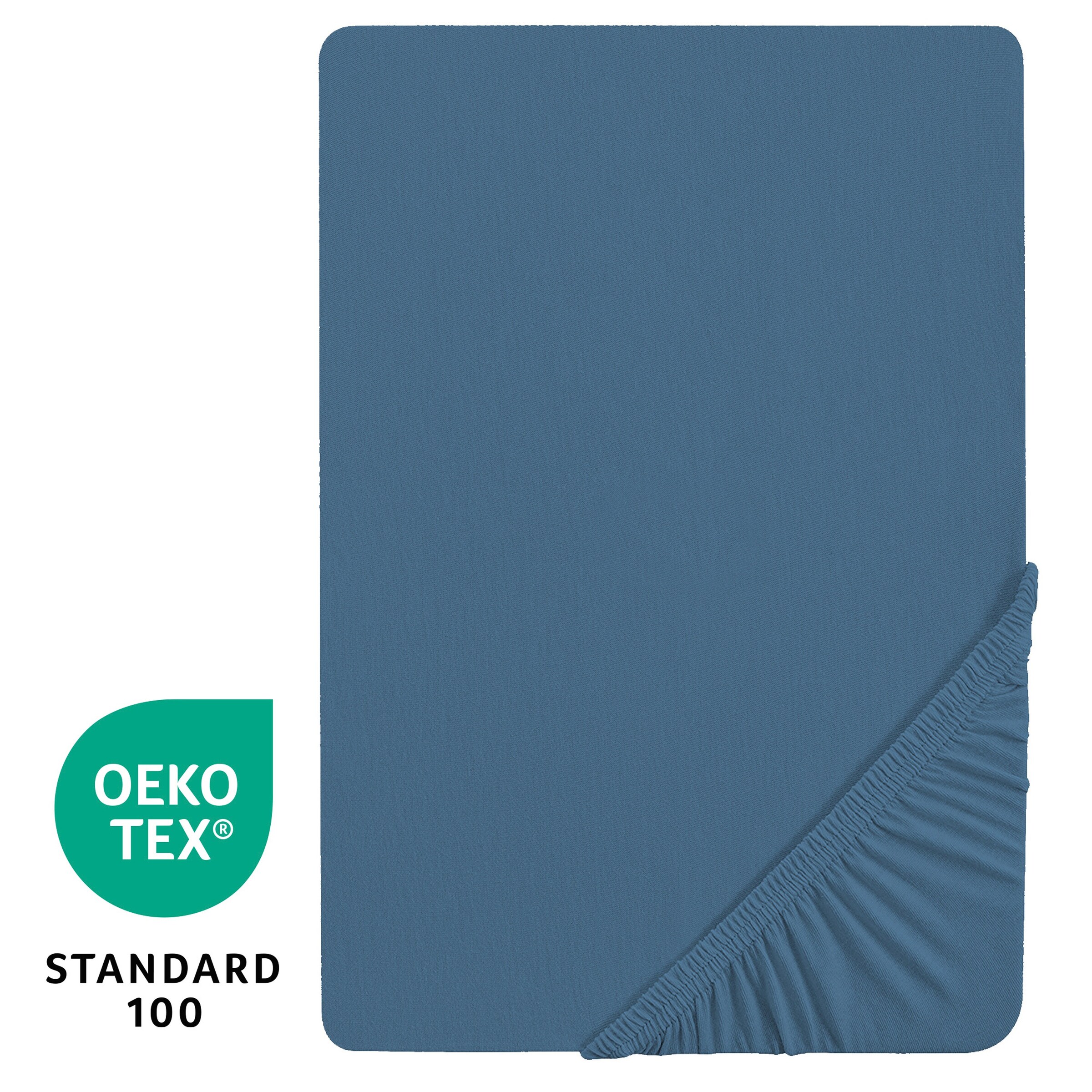 roba Spannbettlaken Jersey, 45x90 cm und 40x90 cm 'Seashells' indigo
