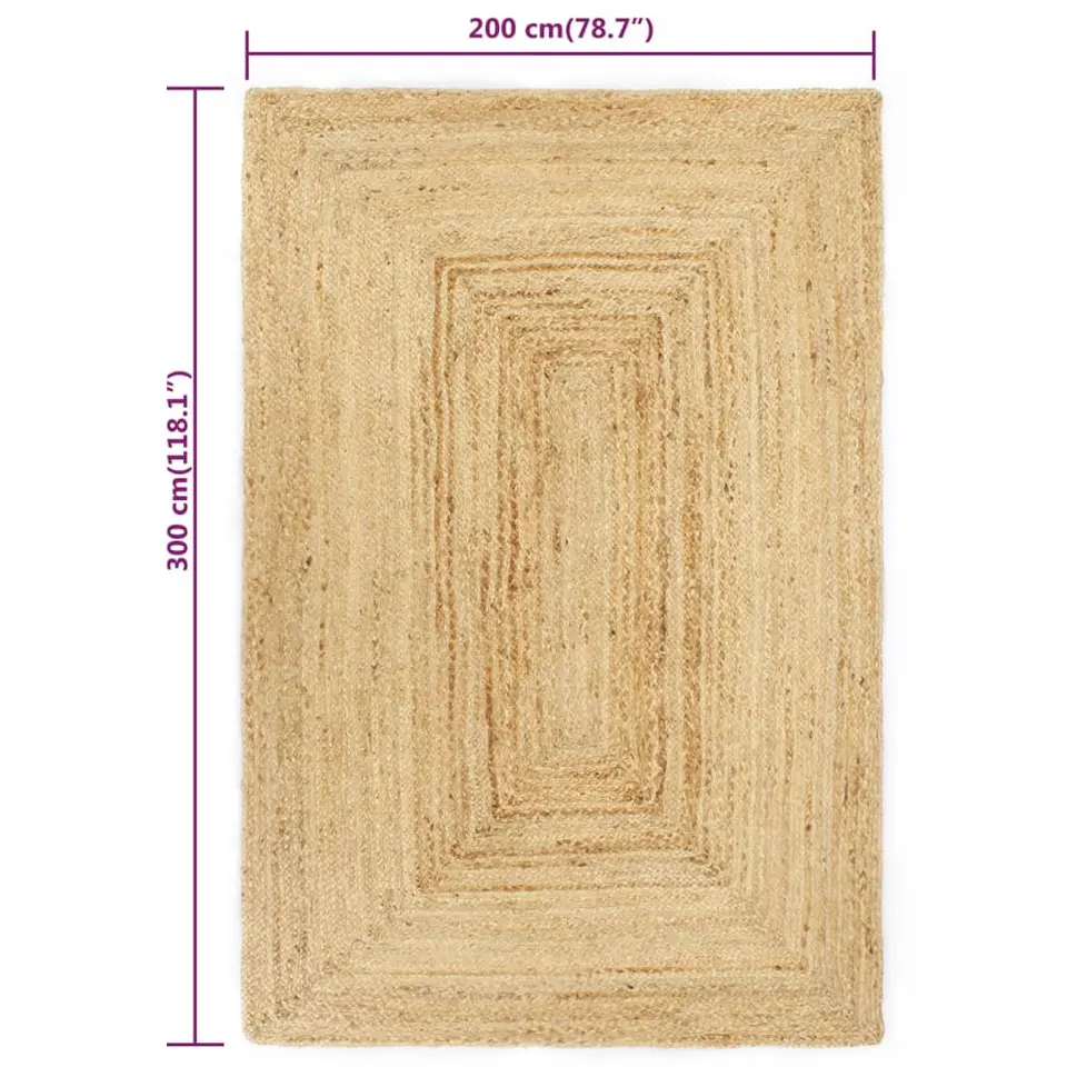 vidaXL - Vloerkleed - Bruin - Jute - 200 x 300 cm