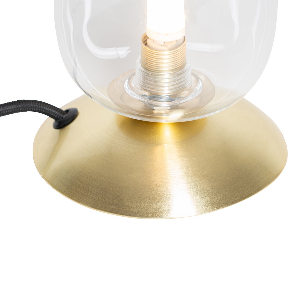 Klassieke gouden tafellamp met glas - Elien