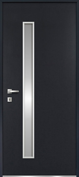 Porte d'entrée FORTIA acier gris RAL 7016 Pasni 96 x h.218 cm poussant droit