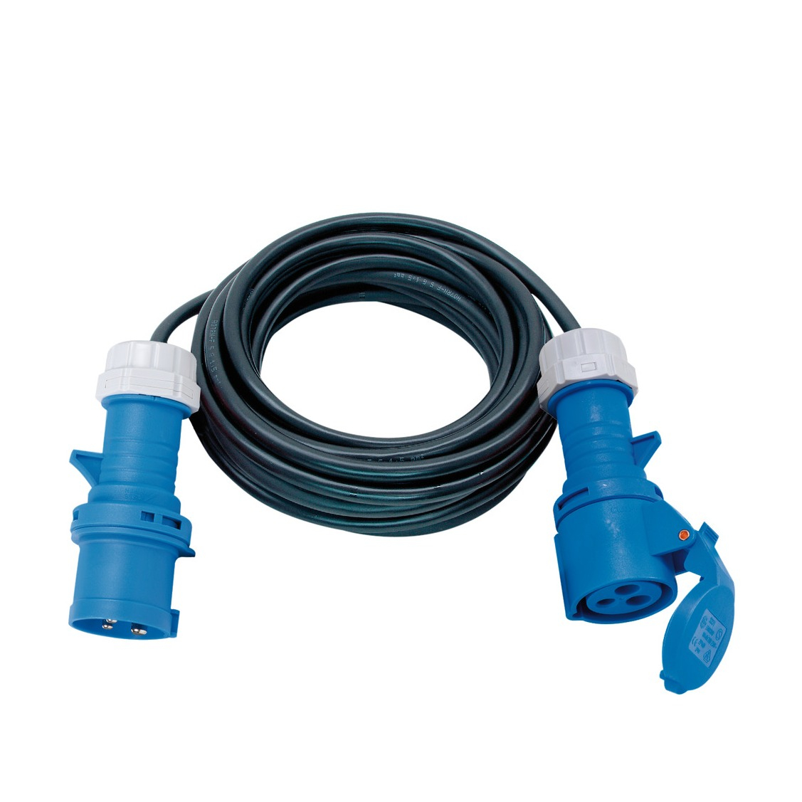 (10m) H07RN-F Verlängerungs Kabel mit CEE Kupplung auf CEE Stecker Gummi-Neopren 230V/16A (1167310) - Schwarz