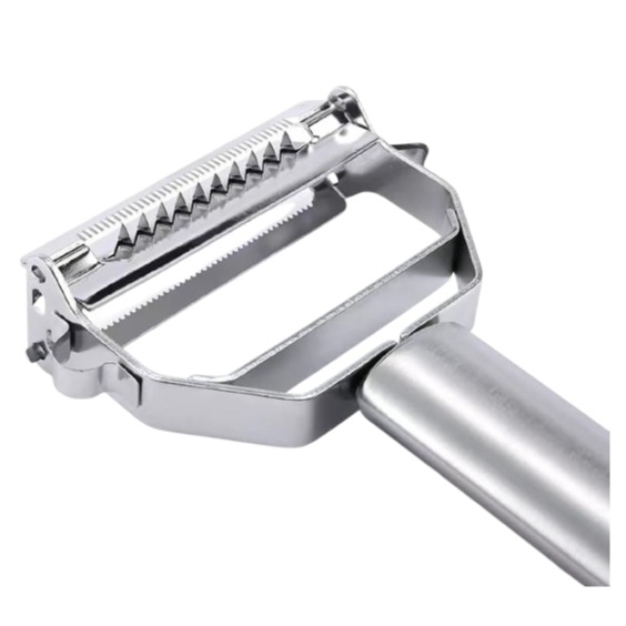2in1 Edelstahl Gemüse Schäler Obst Peeler Julienne Stifte Sparschäler für Äpfel / Karotten / Kartoffeln - Silber