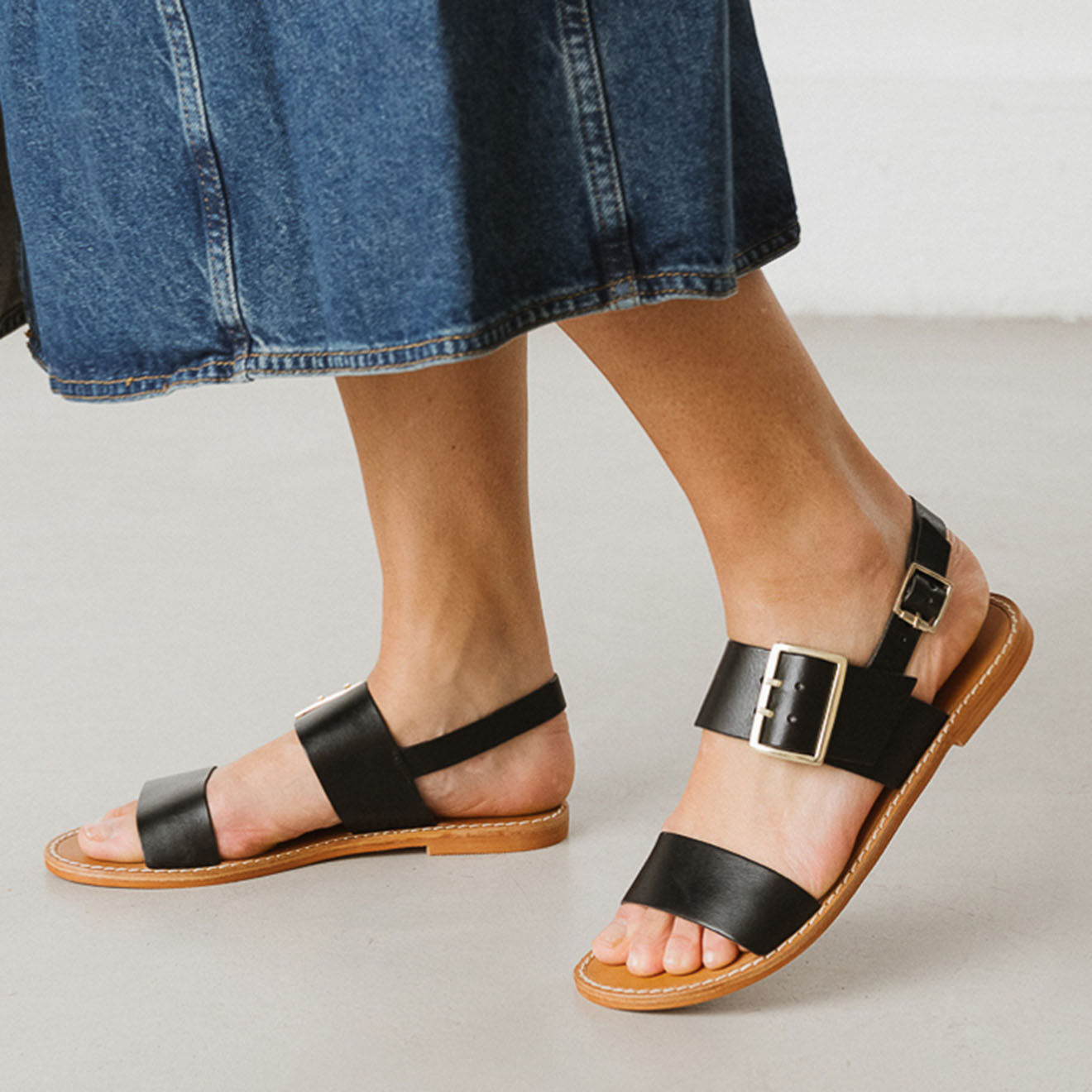 Jonak Sandales en Cuir Wendel noires