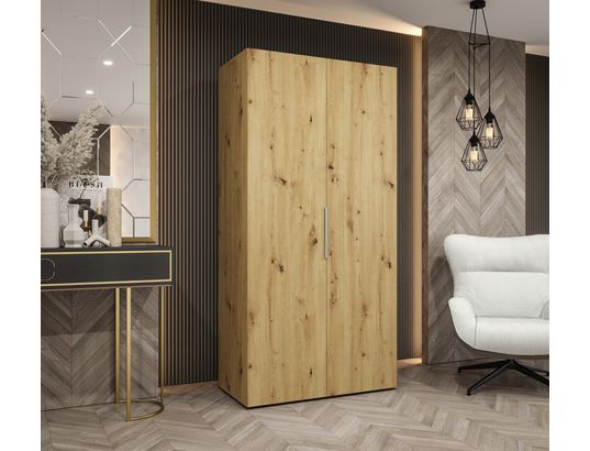 ABIKS MEUBLES - Armoire marbella 1 202/100/52 2 portes (artisan/cachemire)