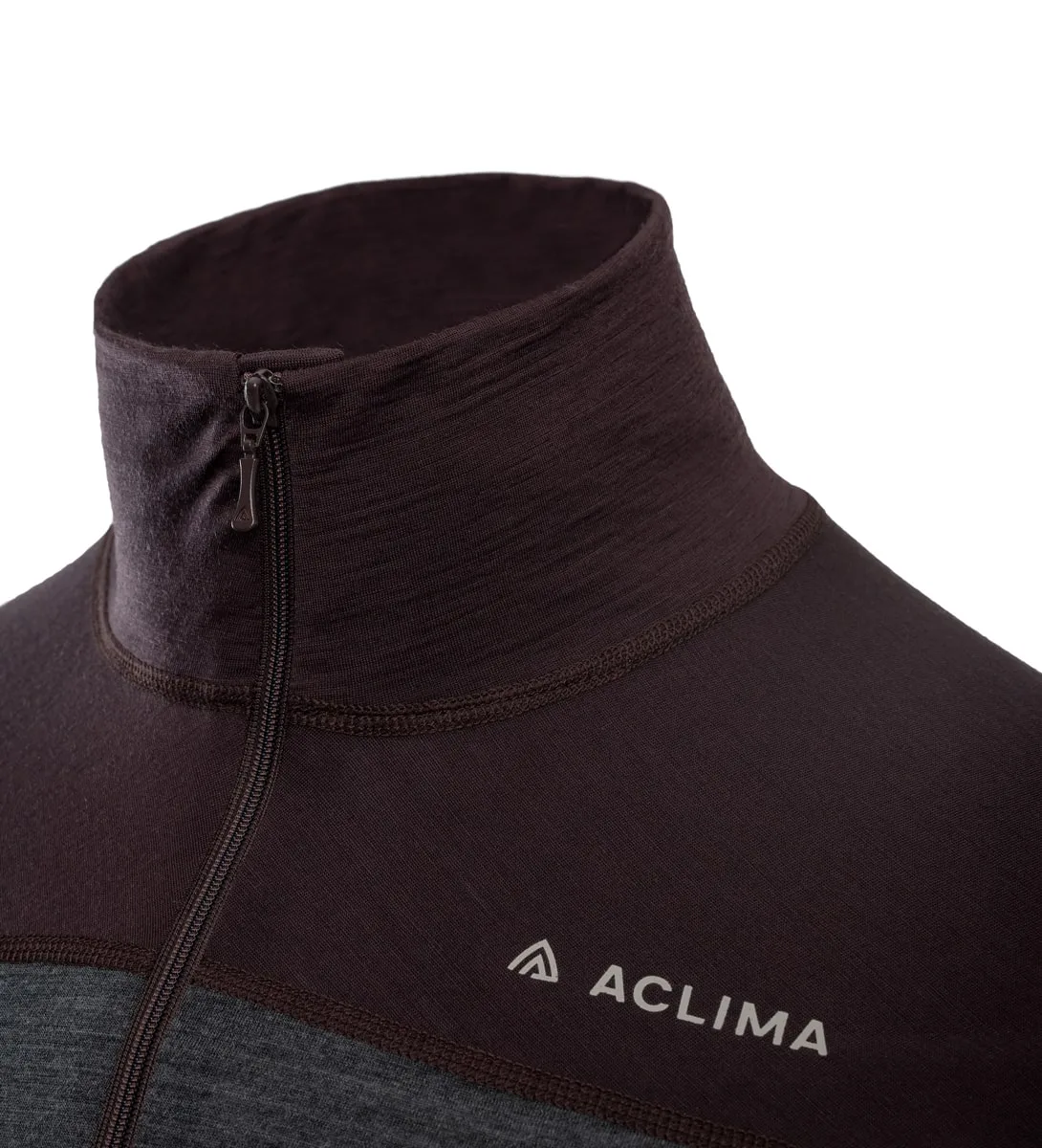 Aclima Lightwool 180 Polo W/ Zip M'S Chocolate Plum/Marengo
