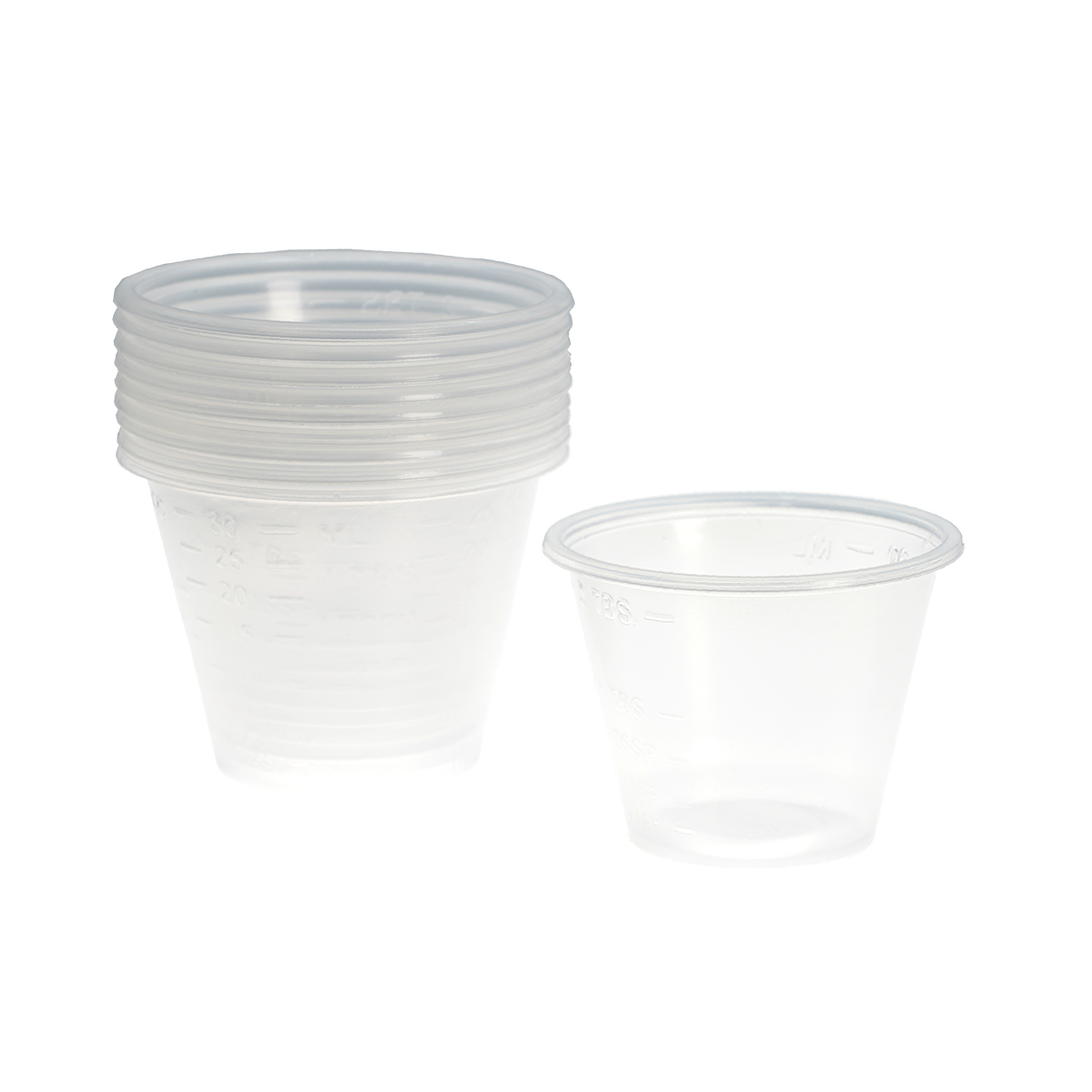 Coupes à mélange en plastique Coupelles plastique à mélange, vendues par 10 (le prix indiqué est celui de 10 coupelles)