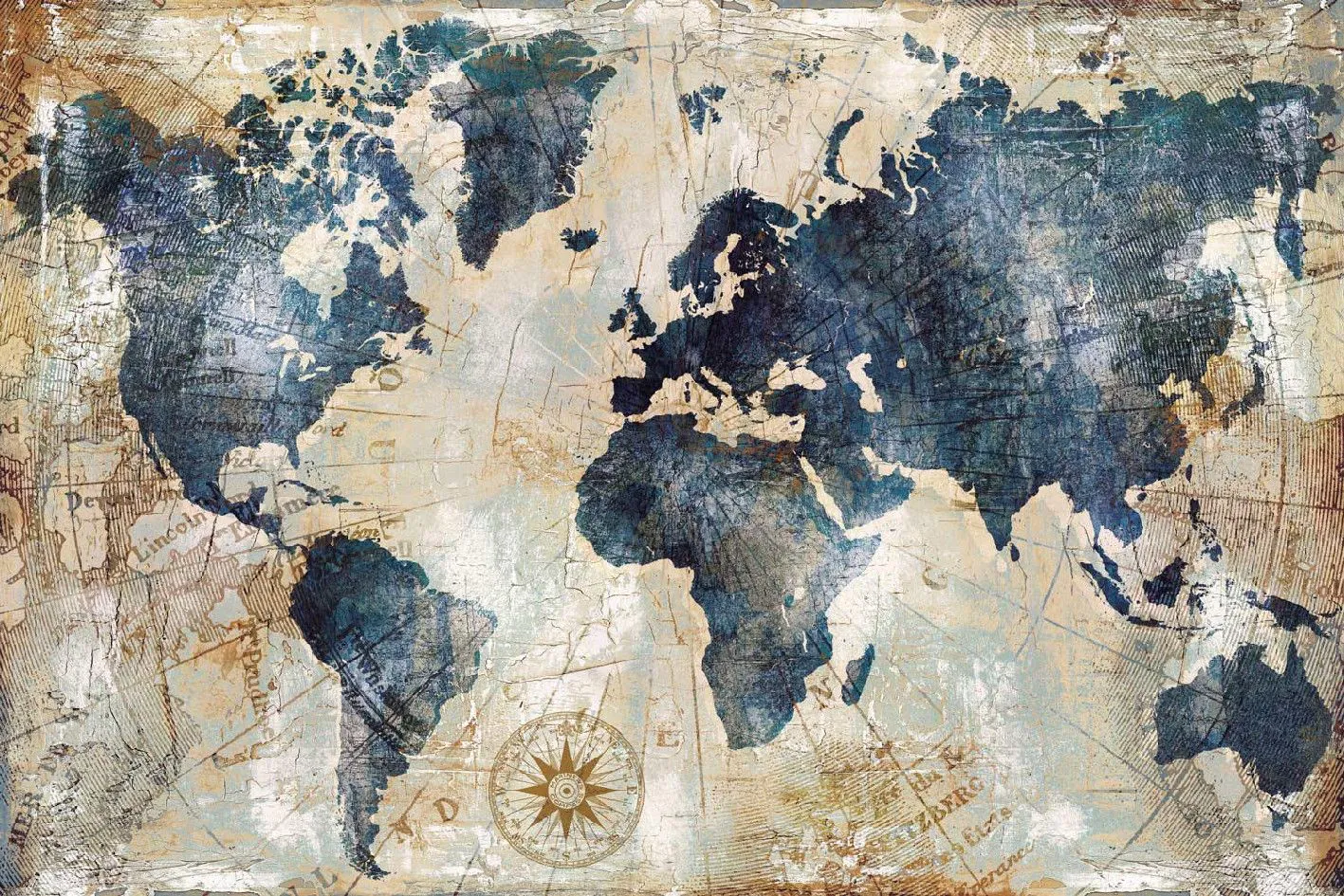 Poster Vintage Weltkarte, 61 x 91 cm