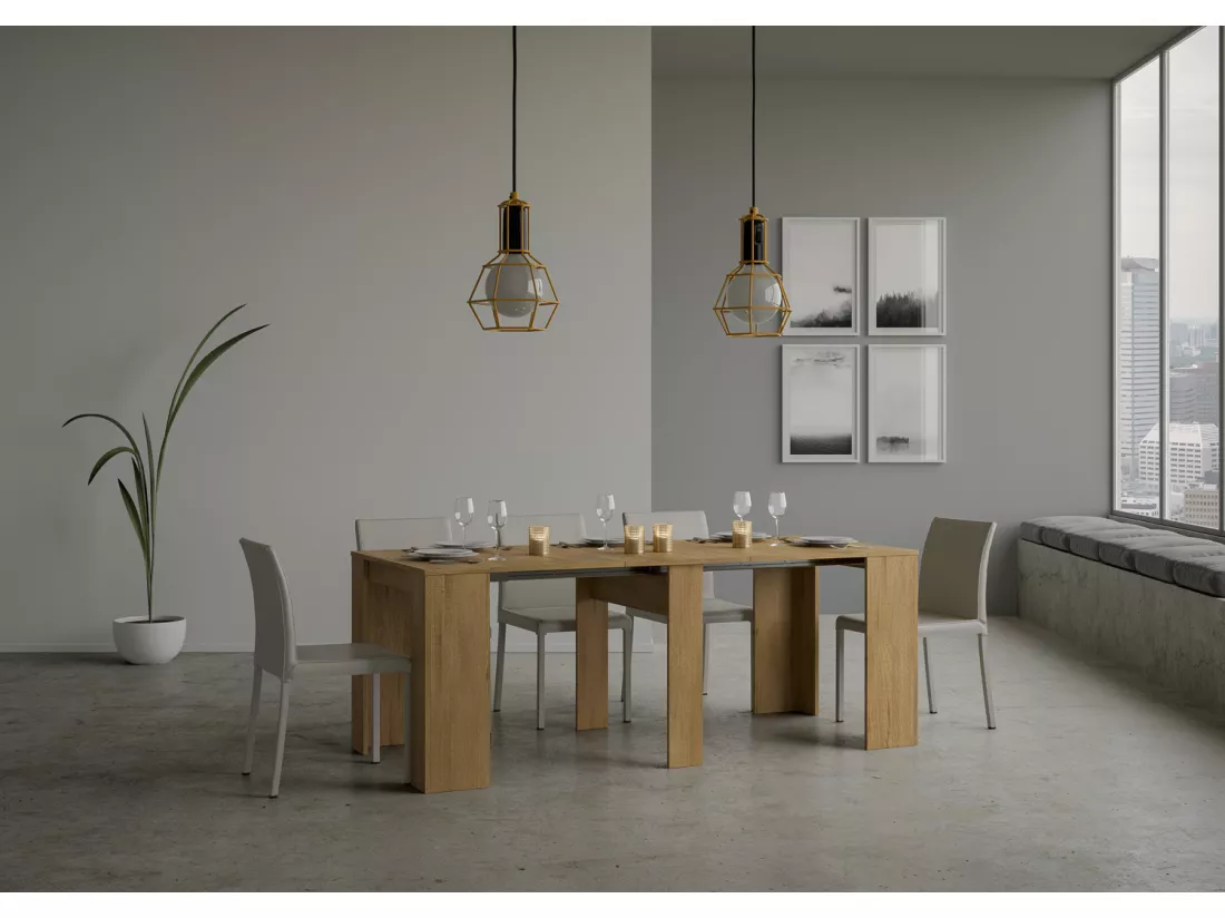 Console extensible 90x48/308 cm Basic Chêne Nature
