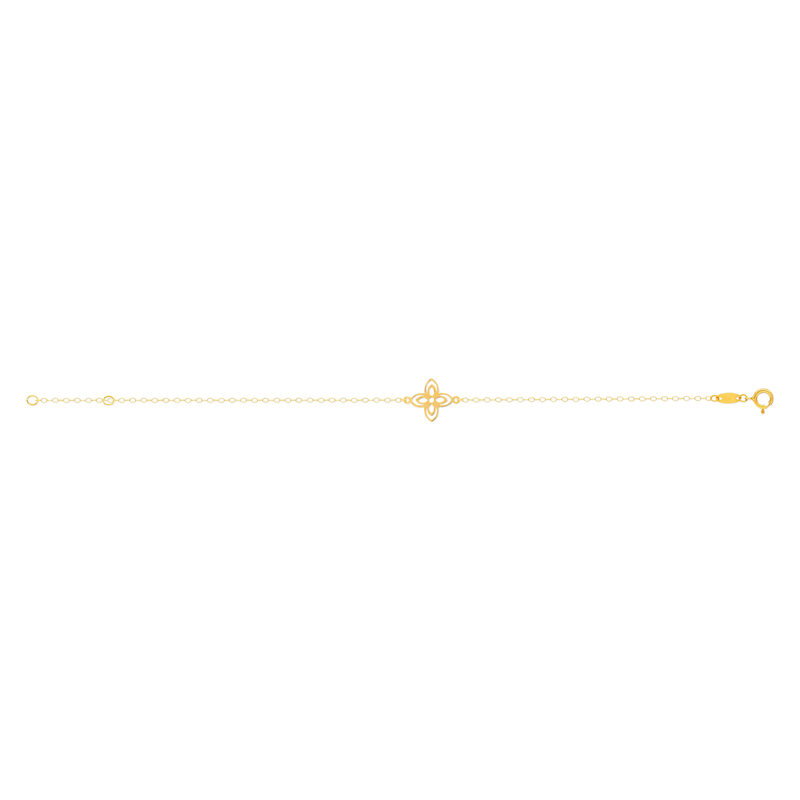 Bracelet or jaune 750 motif fleur 18 cm