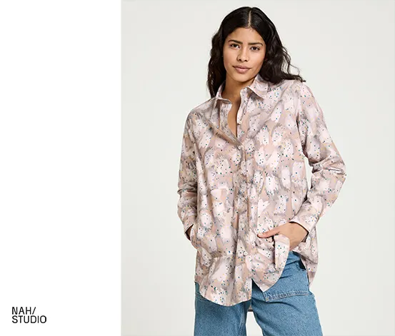NAH/STUDIO Longbluse | Bio-Baumwolle, Print