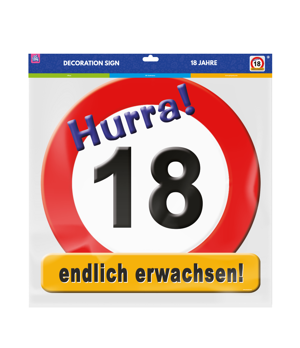 Deurbord 18 Jahre 50cm