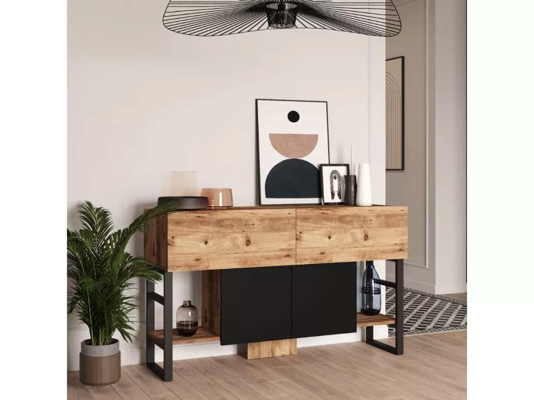 Console avec rangements style industriel TARI