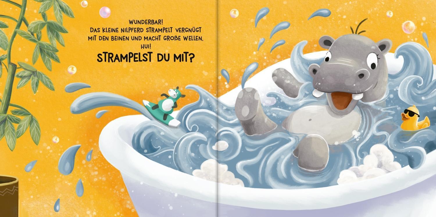 Hüpf in die Wanne, kleines Nilpferd!