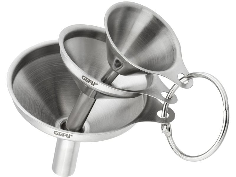 GEFU Trichter Versare 3-teilig, Edelstahl Einfülltrichter im 3er Set
