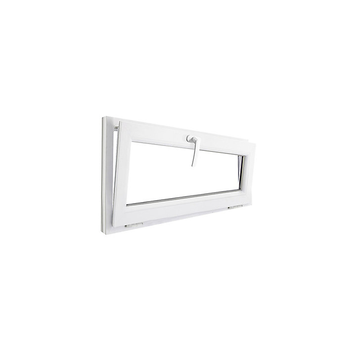 Fenêtre abattant PVC GoodHome blanc - l.120 x h.60 cm