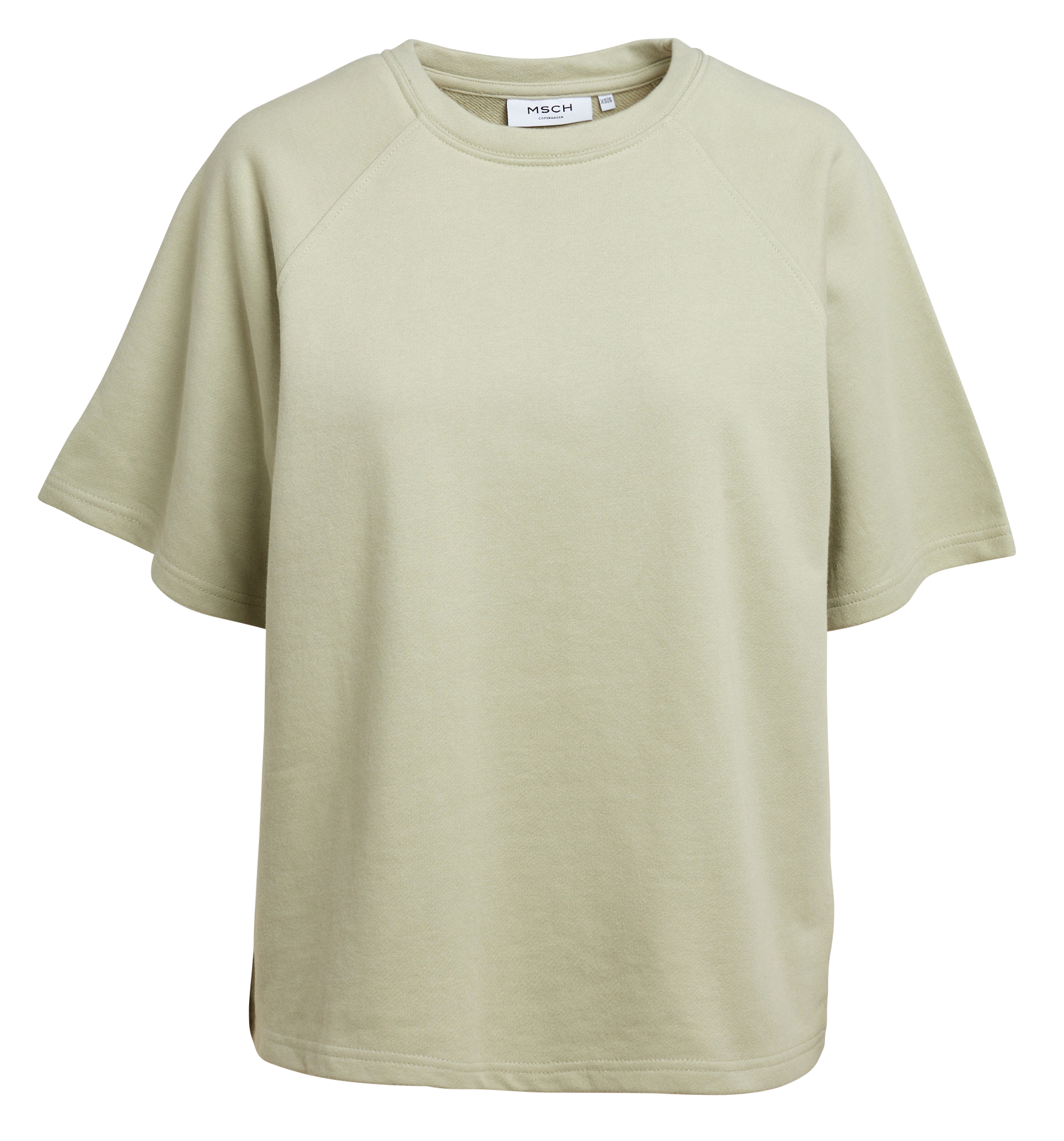 Sweat col rond en coton| Beige