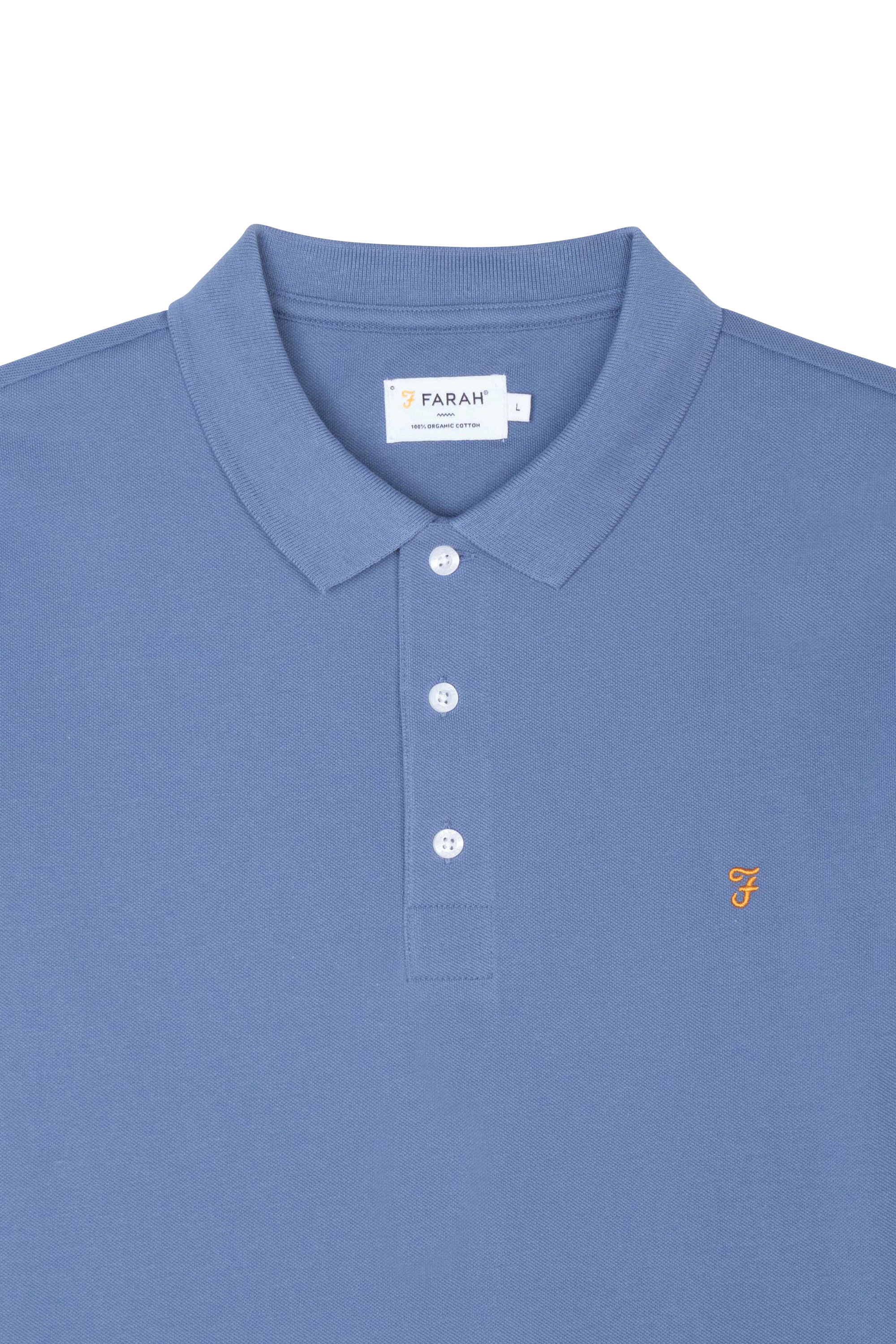 FARAH Polo à manches courtes en coton bio  BLANES Bleu