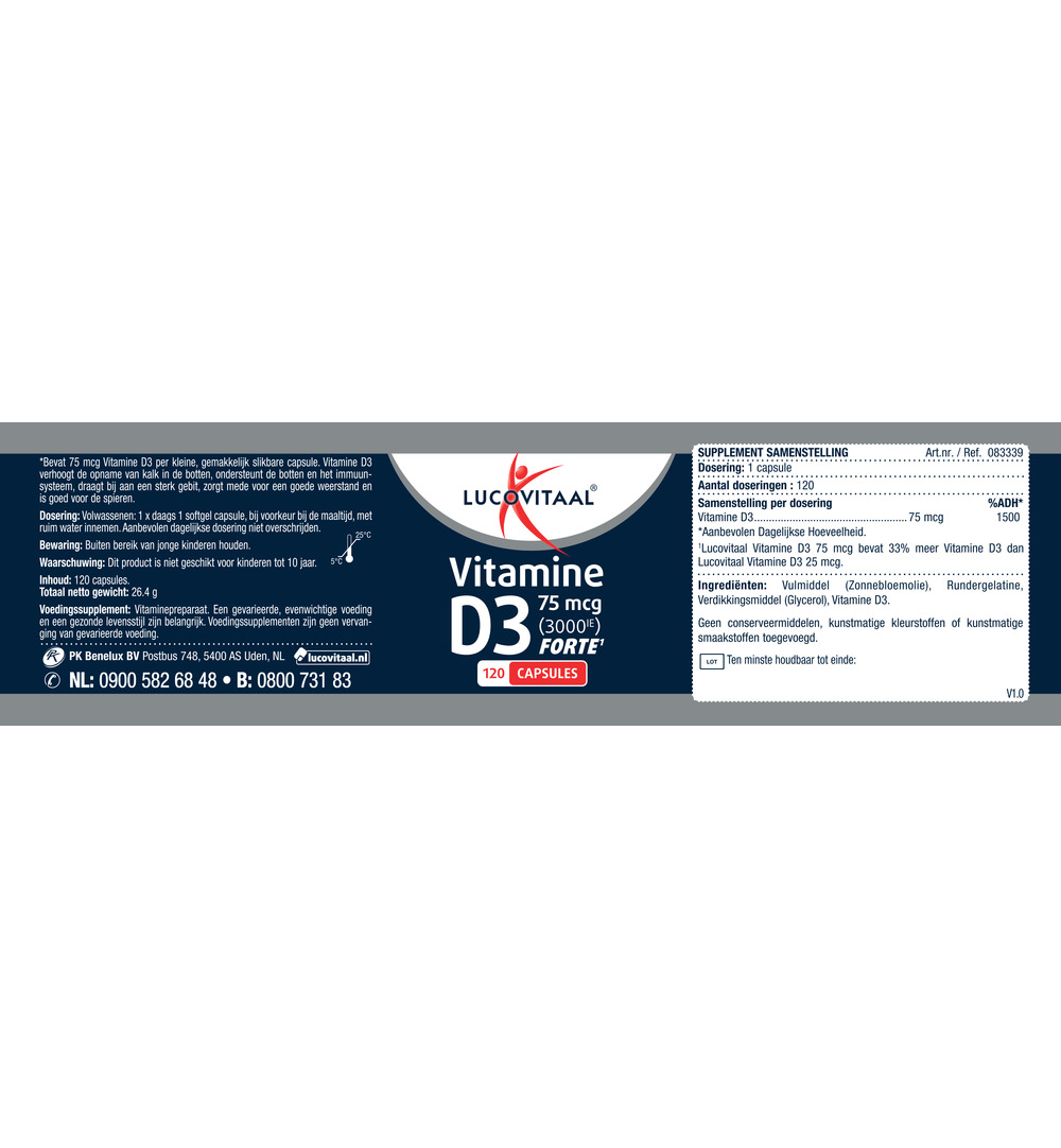 Lucovitaal D3 75mcg (120 capsules)