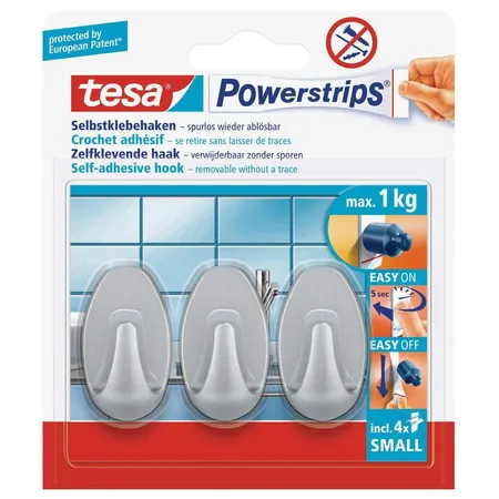 tesa Haken 3er silber Powerstrips