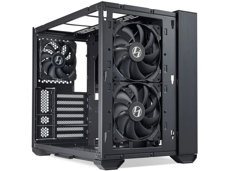 Lian Li PC-Gehäuse O11 Air Mini Schwarz Schwarzer Midi-Tower mit modularer Rückwand und Sichtfenster