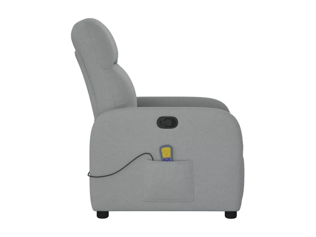 Fauteuil de massage inclinable Gris clair Tissu