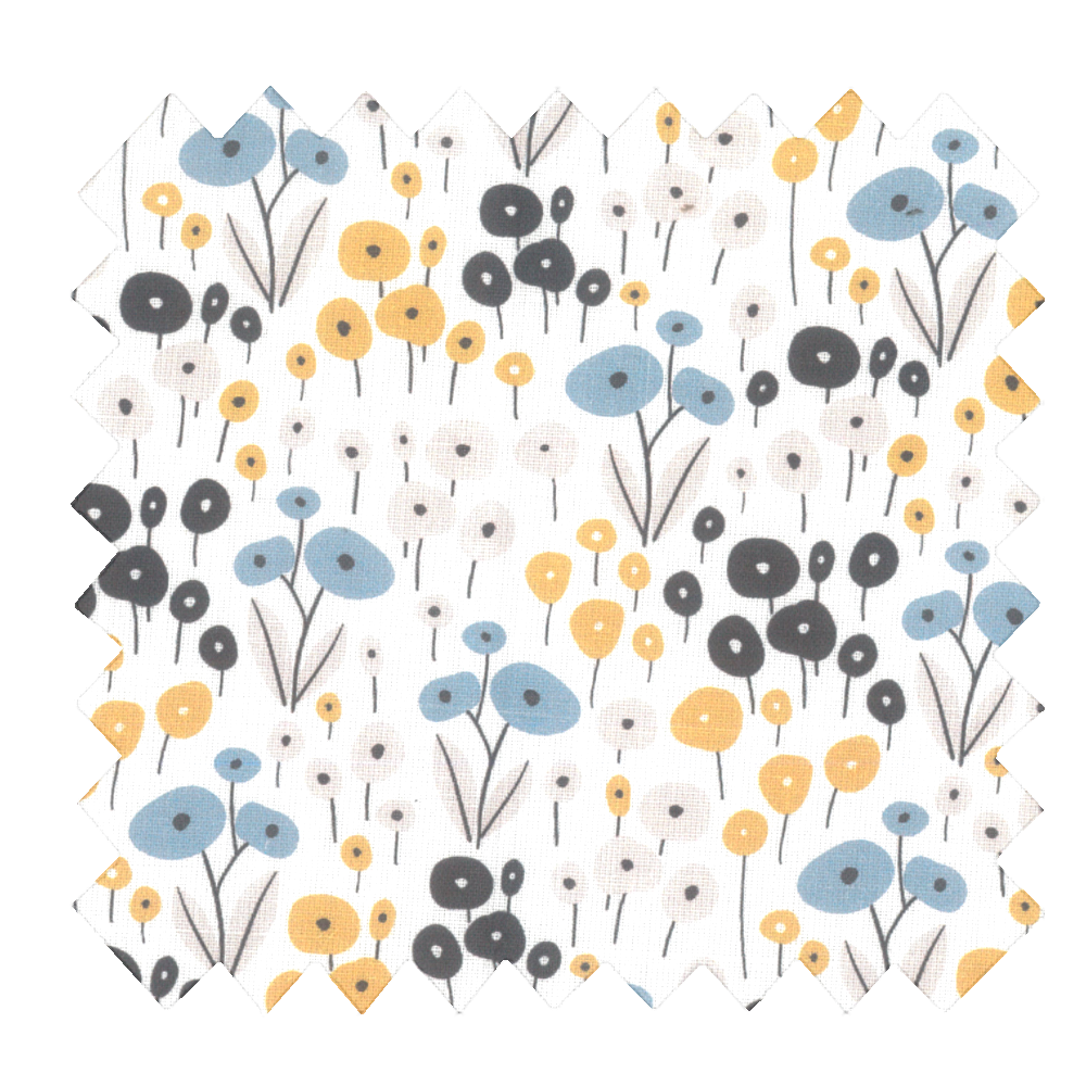 Tissu Coton Au Mètre Fleurs Graphique Ex1051