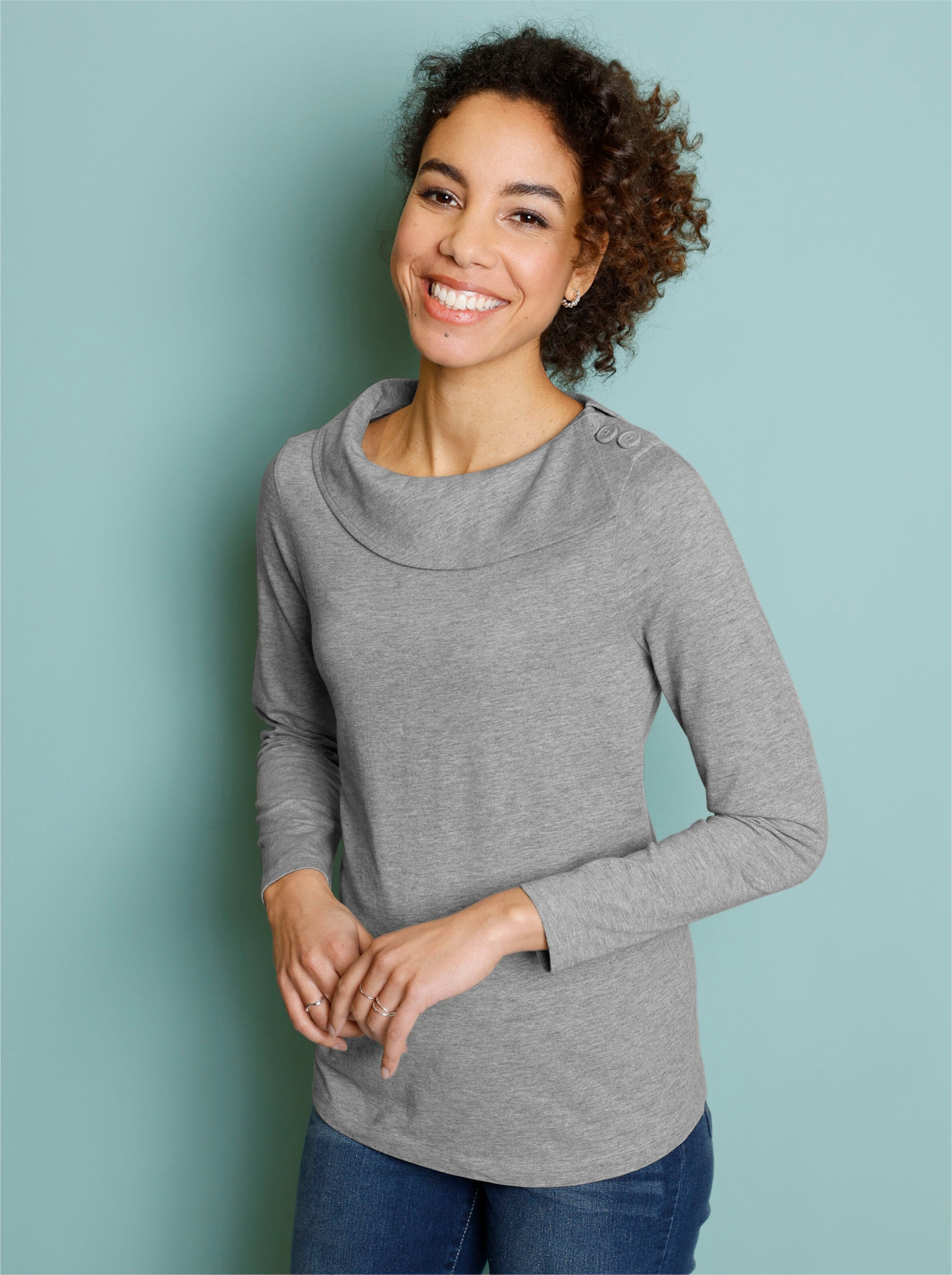 Langarmshirt in Baumwoll-Qualität