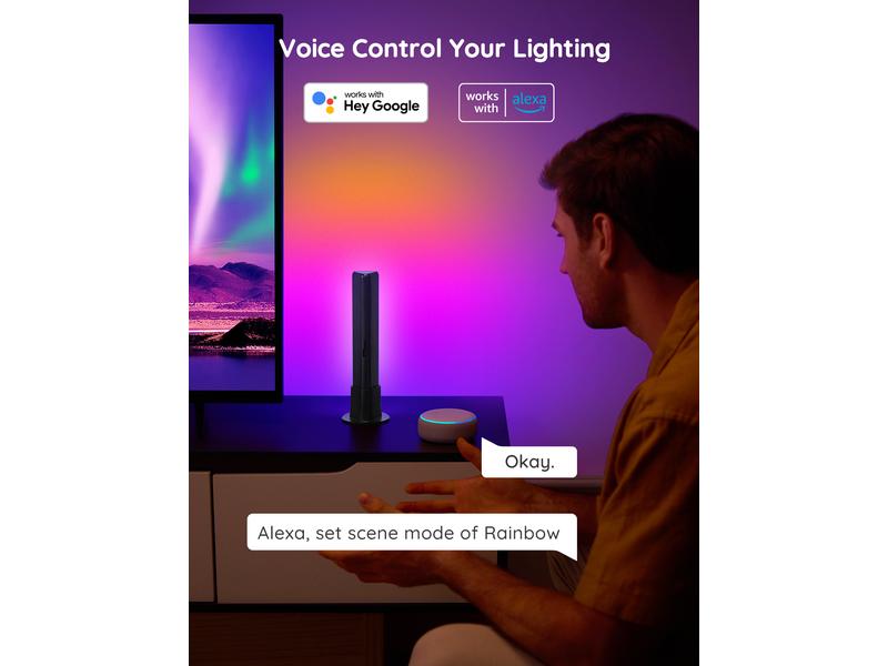 Govee Lichtbalken Flow Plus, RGBICWW, WiFi   Bluetooth Smarte Lichtbalken für Displays mit Grösse bis 45 Zoll