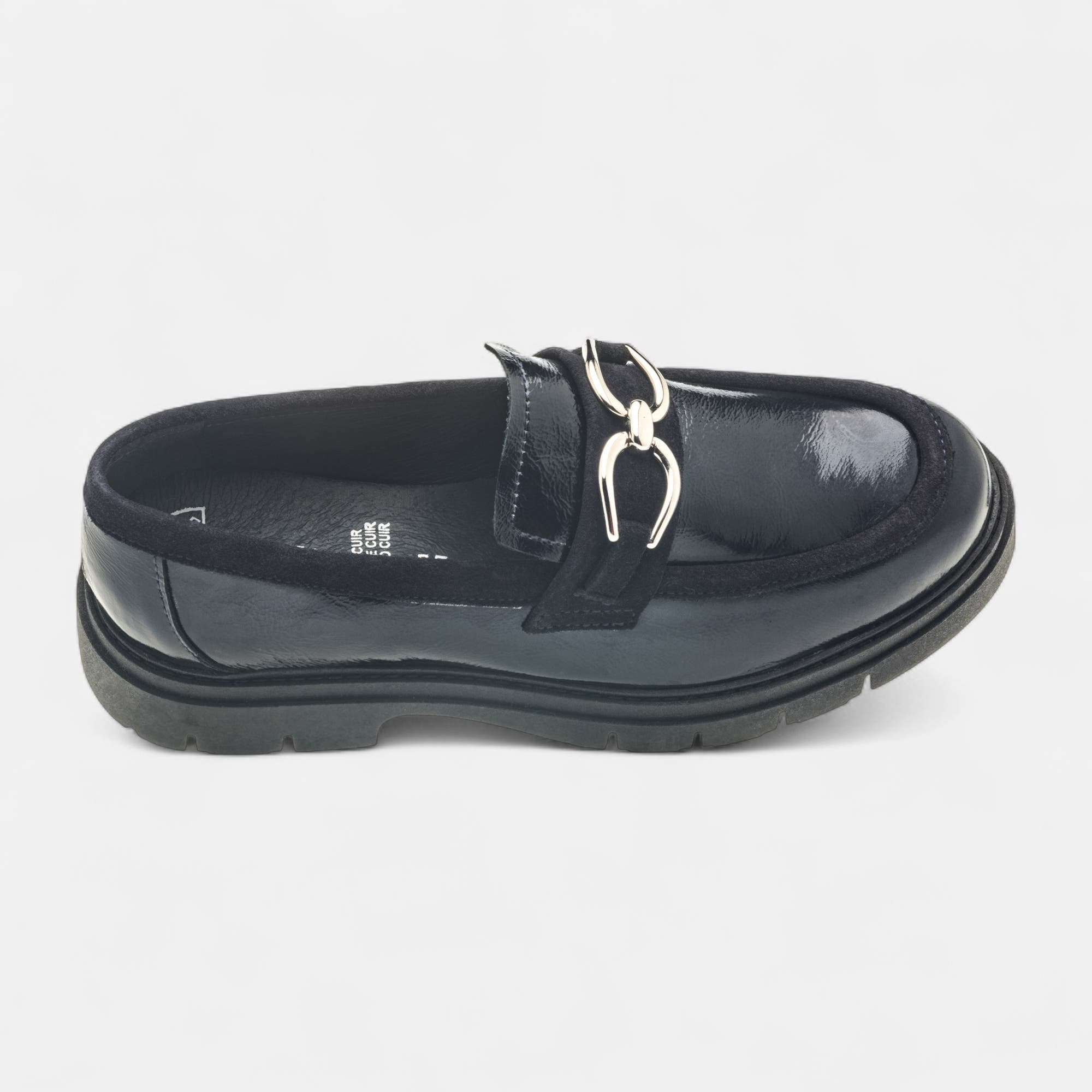 Mocassins Femme en cuir bleu marine