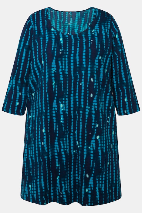 Longshirt, Batikmuster, Rundhals, 3/4-Arm